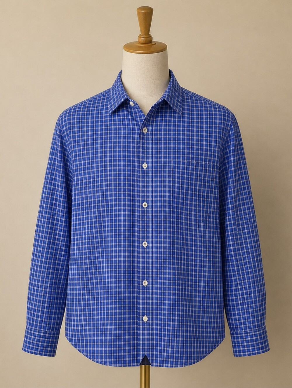 UNTUCKit Shirt Mens Blue Check Button Front Long Sleeve Cotton Size XL Preppy